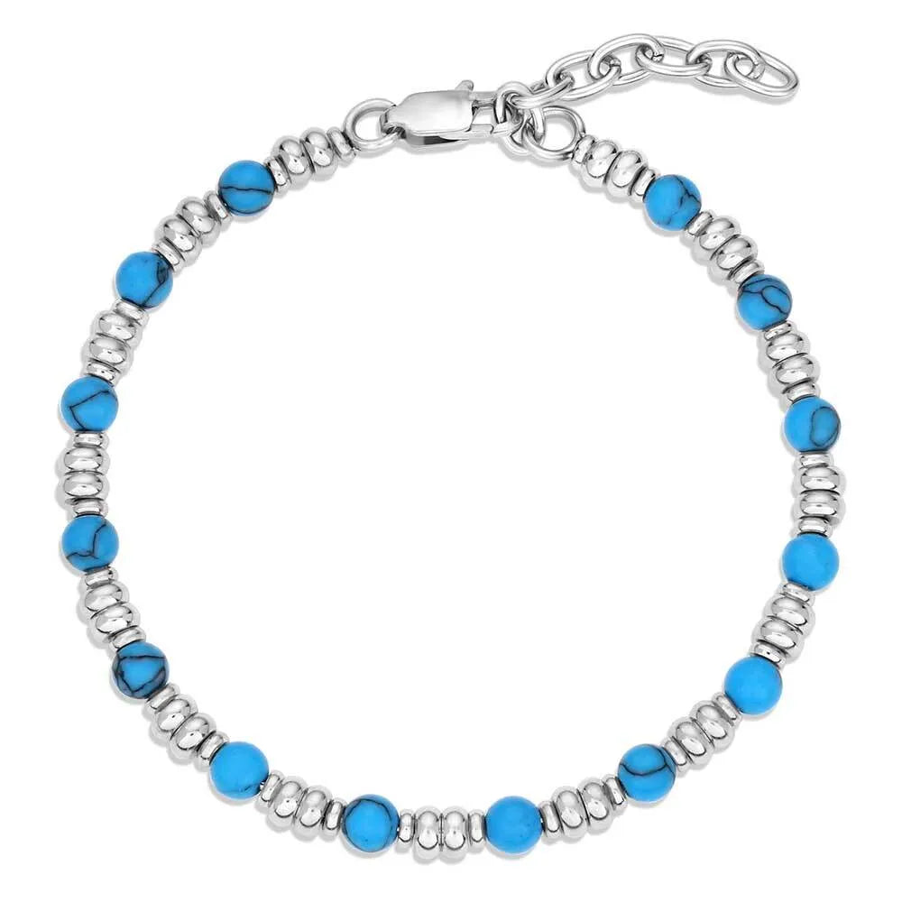 BC6185 Montana Silversmiths Turquoise Beaded Bracelet