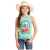 BG20T09159 Rock & Roll Girls' Tank Top with Tie - Turquoise