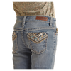 BG4MD02552 Rock & Roll Denim Girls Mid Rise Bootcut Jean with Fancy Cheetah Embroidery