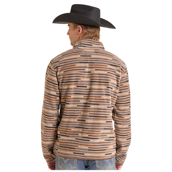 BM91C09222 Rock & Roll Men's Printed Fleece Pullover - Taupe