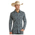 BMN2S03924 Rock & Roll Men's Long Sleeve Paisley Western Snap Shirts - Blue Paisley