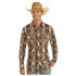 BMN2S03939 Rock & Roll Men's Long Sleeve Aztec Print Snap Shirts - Black & Tan