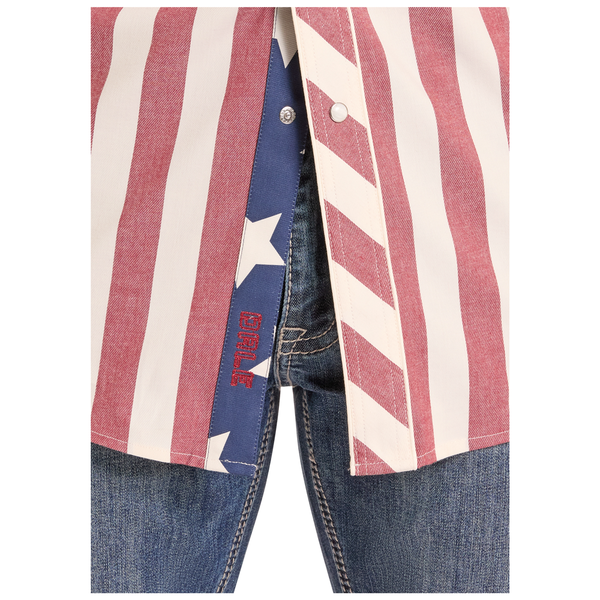 BMN2S08656 Rock & Roll Dale Brisby Men's Americano Brushed Popper Long Sleeve Western Shirt - Blue