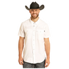 BMN3S06797 Rock & Roll Men's TEK Short Sleeve Western Snap Shirt - White