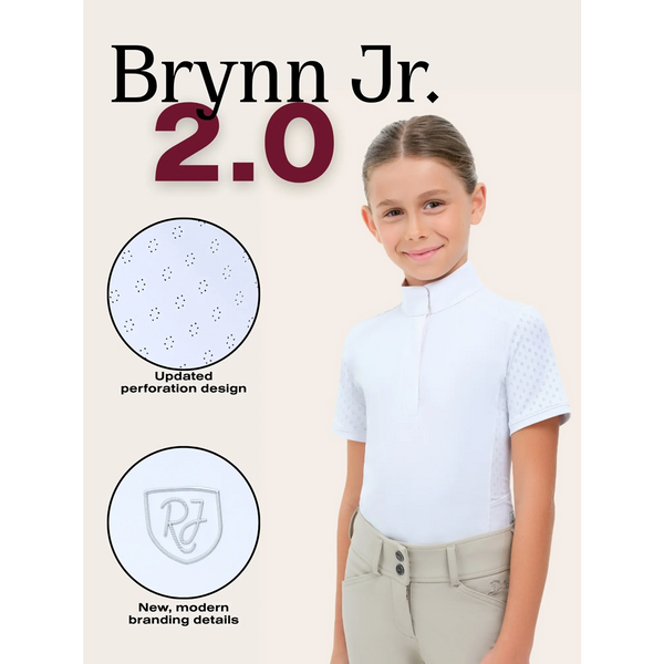BRJ850MM RJ Classics Children's Brynn Short Sleeve English Show Shirt - White with Ride On