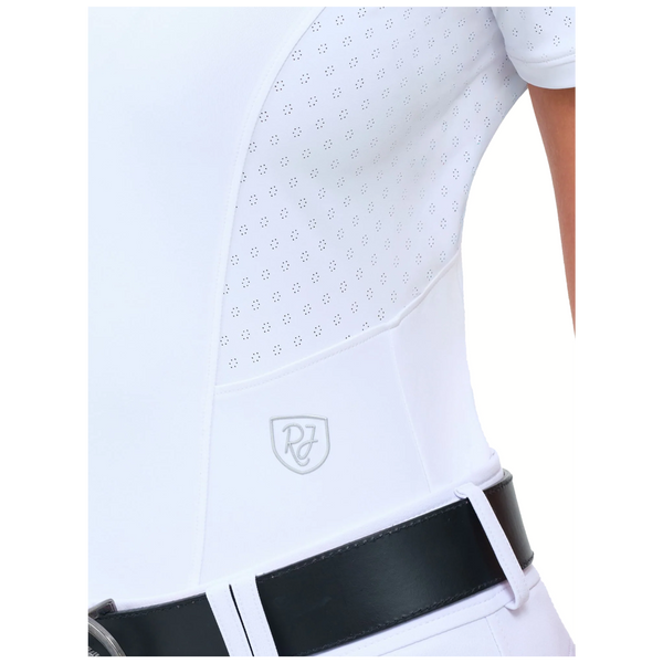 BRY850II RJ Classics Women's Brynn Short Sleeve English Show Shirt 2.0 - White/Ride On
