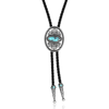 BT6604 Montana Silversmiths Boot Stitch Turquoise Bolo Tie