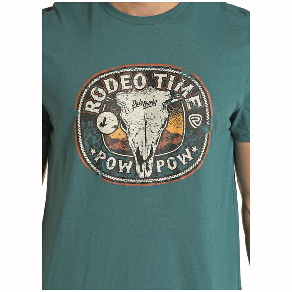 BU21T03090 Rock & Roll Dale Brisby Rodeo Time Pow Wow Graphic Short Sleeve Tee - Teal