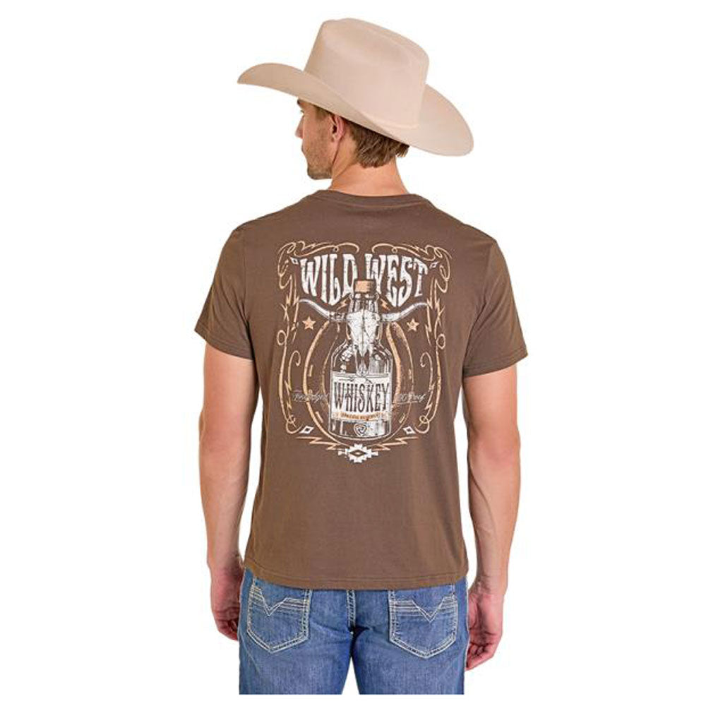 BU21T07860 Rock & Roll Men's Short Sleeve Whiskey Graphic Tee - Chocolate