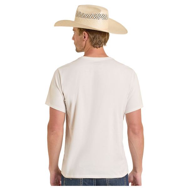 BU21T08605 Rock & Roll Men's Dale Brisby You Ain't No Cowboy Short Sleeve T-Shirt - Natural
