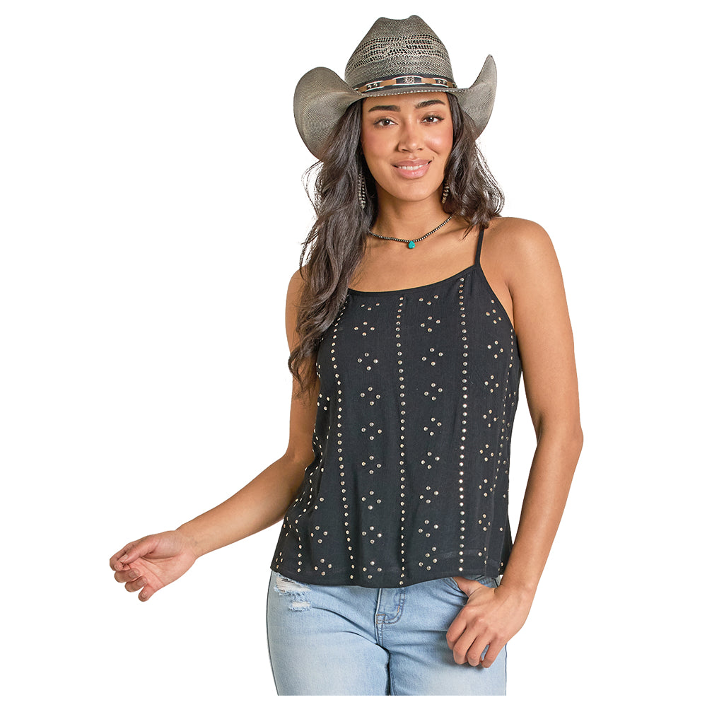 BW20T07794 Rock & Roll Women's Studded Cami - Black