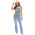 BW20T08432 Rock & Roll Women's Fringed Tank - Mint