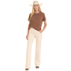 BW21T08797 Rock & Roll Women's Short Sleeve Boot Stitch Tee - Mahogany
