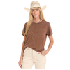 BW21T08797 Rock & Roll Women's Short Sleeve Boot Stitch Tee - Mahogany
