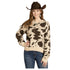 BW32T07824 Rock & Roll Women's Cowhide Cow Print Sweater - Natural