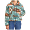 BW91C07014 Rock & Roll Women's Aztec Print Sherpa Long Sleeve 1/4 Zip - Stillwater