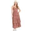 BWD0R08116 Rock & Roll Women's Tiered Maxi Dress - Rust