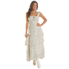 BWD0R08774 Rock & Roll Women's Flower Print Tiered Dress - Jade