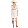 BWD0R08818 Rock & Roll Women's Embroidered Mini Dress - Natural