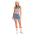 BWN0S08656 Rock & Roll Women's Americano Sleeveless Snap Shirt - Blue