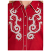 BWN2S08101 Rock & Roll Women's Studded Retro Western Snap Shirt - Red