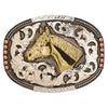 C1001707 Crumrine Engraved Horse Head Western Belt Buckle