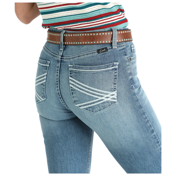 CB76953002 Cruel Women's Mila Mid Rise Trouser Jean - Medium Stone