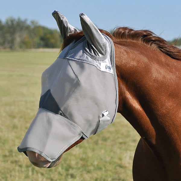 CFMYLE Crusader Fly Mask w/Long Nose & Ears - Yearling/Large Pony