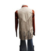 CR191 Cripple Creek Women's Studded Fringe Microsuede Vest - Beige