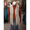 CR191 Cripple Creek Women's Studded Fringe Microsuede Vest - Beige