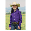 CTW3120001 Cruel Girl Girls' Solid Button Up Western Shirt - Purple
