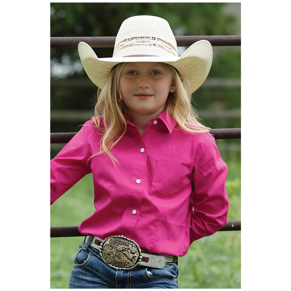 CTW3120003 Cruel Girl Girls' Long Sleeve Western Button Up Shirt - Pink