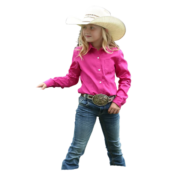 CTW3120003 Cruel Girl Girls' Long Sleeve Western Button Up Shirt - Pink