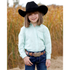 CTW3120005 Cruel Girl Girls' Long Sleeve Stripe Western Button Up Shirt - Turquoise