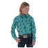 CTW3220038 Cruel Girl Girls' Long Sleeve Western Snap Shirt -Turquoise Print
