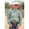 CTW3370032 Cruel Girl Girls' Long Sleeve Western Snap Shirt - Blue Western Print