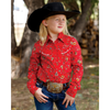 CTW3370033 Cruel Girls' Long Sleeve Western Snap Shirt - Red