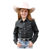 CTW3370034 Cruel Girl Girls' Long Sleeve Western Snap Shirt - Black Cheetah print