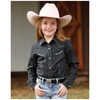 CTW3370034 Cruel Girl Girls' Long Sleeve Western Snap Shirt - Black Cheetah print