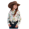 CTW3380001 Cruel Girl Girls' Long Sleeve Cactus Print Western Snap Shirt