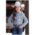 CTW3380002 Cruel Girl Girls' Long Sleeve Shirt - Light Blue with Cow Print
