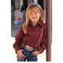 CTW3390003 Cruel Girl Girls' Long Sleeve Western Snap Shirt - Burgundy Stripe