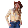 CTW7250010 Cruel Girl Women's Long Sleeve Boyfriend Fit Western Snap Shirt - Yellow