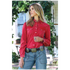CTW7383011 Cruel Girl Women's Girlfriend Fit Long Sleeve Western Snap Shirt - Red