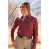 CTW7466012 Cruel Girl Women's Long Sleeve Western Snap Shirt - Burgundy Stripe
