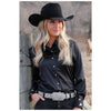 CTW7529001 Cruel Girl Women's Long Sleeve Satin Western Snap Shirt - Black