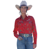 CTW7554001 Cruel Women's Long Sleeve Western Snap Shirt - Red