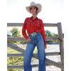 CTW7554001 Cruel Women's Long Sleeve Western Snap Shirt - Red