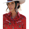 CTW7554001 Cruel Women's Long Sleeve Western Snap Shirt - Red