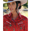CTW7554001 Cruel Women's Long Sleeve Western Snap Shirt - Red
